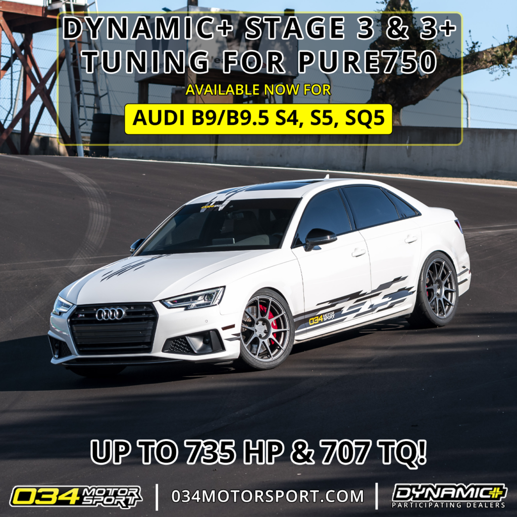 Stage 3 Pure750 Dynamic+ ECU & TCU Software for Audi B9 S4, S5, & SQ5 Now Available from 034Motorsport!
